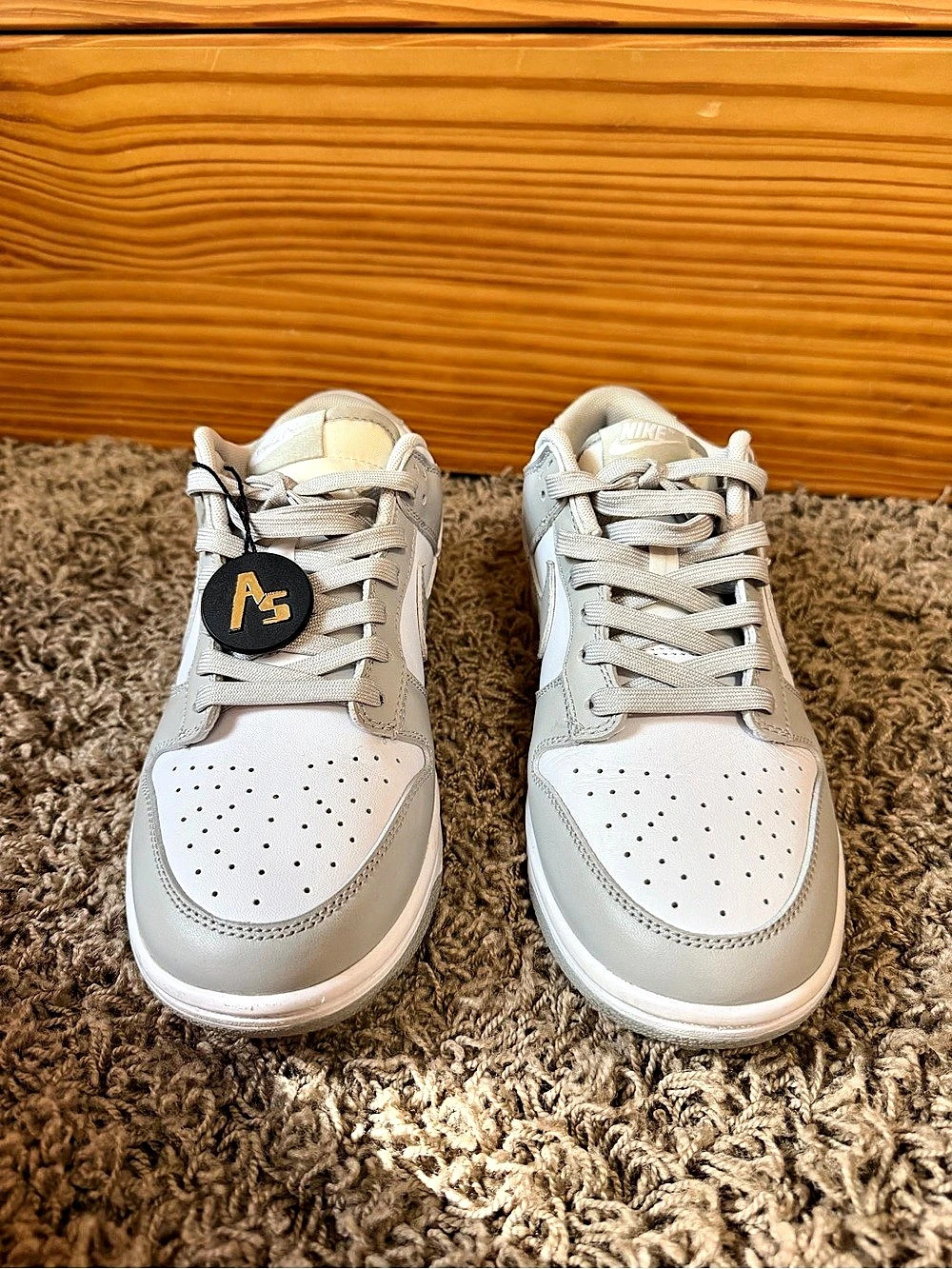 Nike Dunk Low Sneakers in White & Gray Like New
